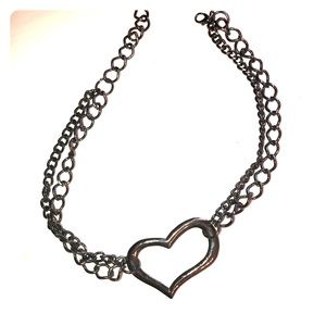 Bronze choker heart necklace